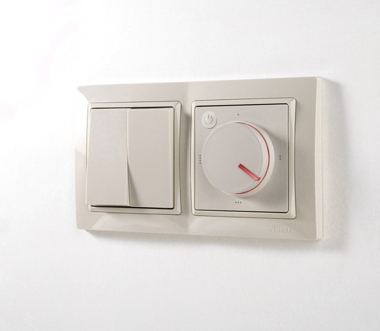 Выключатель двухклавишный проходной (слоновая кость) (W1122003)