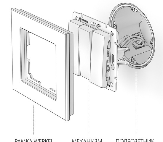 Выключатель трехклавишный (слоновая кость) (W1130003)