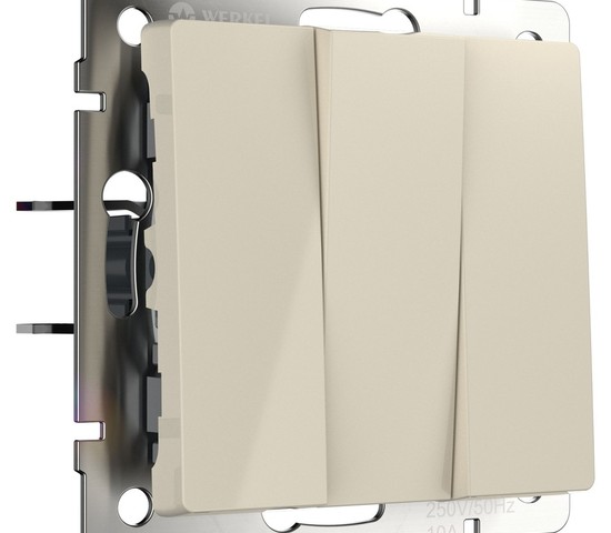 Выключатель трехклавишный (слоновая кость) (W1130003)