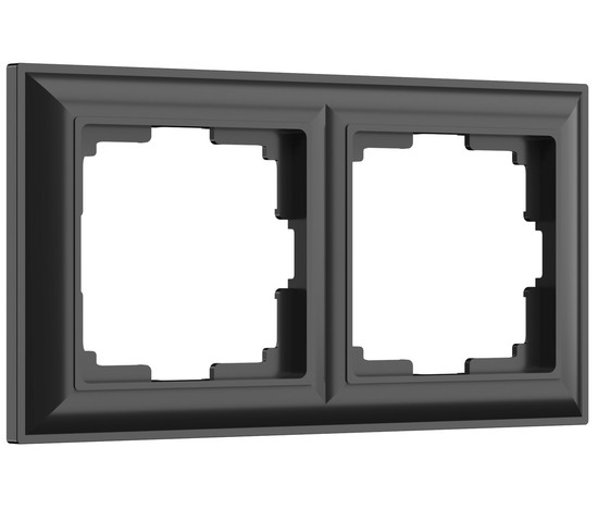 Рамка на 2 поста Fiore (черный матовый) (W0022208)