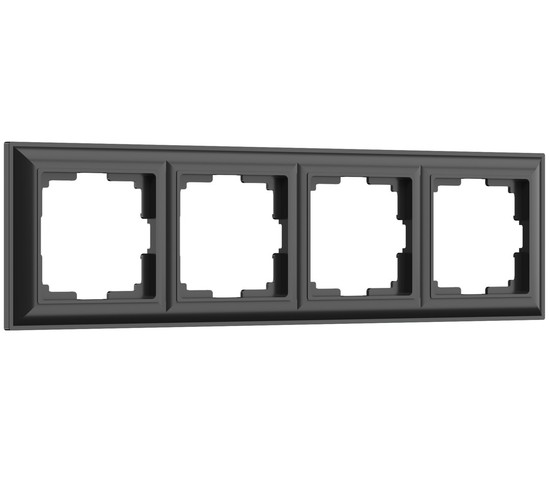 Рамка на 4 поста Fiore (черный матовый) (W0042208)