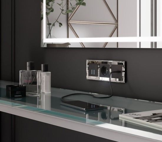 Рамка на 3 поста Diamant (зеркальный) (W0031220)