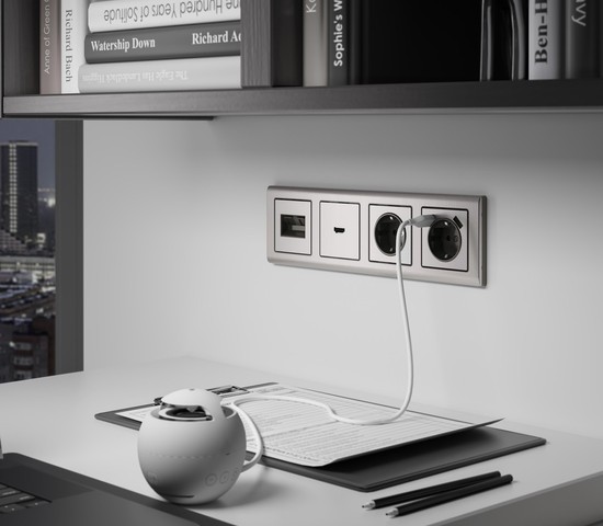 Рамка на 4 поста Metallic (глянцевый никель) (W0041602)