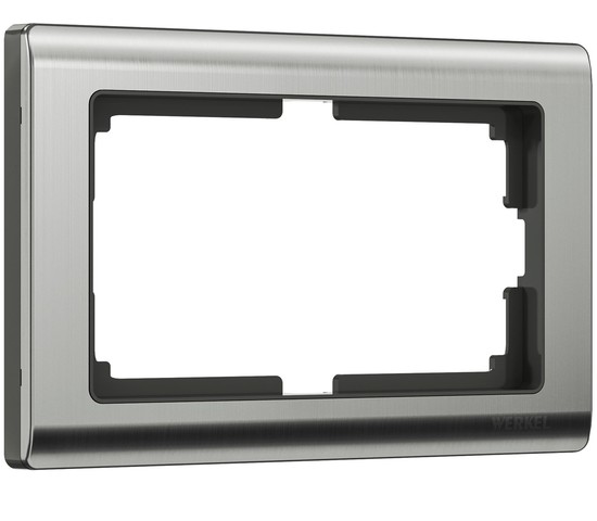 Рамка для двойной розетки Metallic (глянцевый никель) (W0081602)