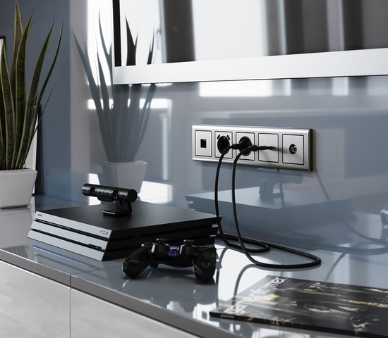 Рамка на 5 постов Metallic (глянцевый никель) (W0051602)