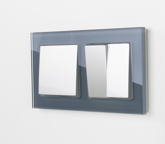 Рамка на 2 поста Favorit (серый,стекло) (W0021115)