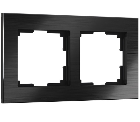 Рамка на 2 поста Aluminium (черный алюминий) (W0021708)