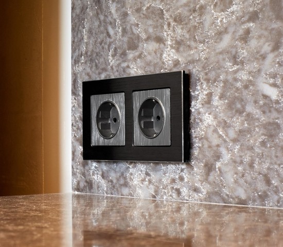 Рамка на 2 поста Aluminium (черный алюминий) (W0021708)