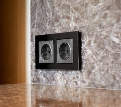 Рамка на 2 поста Aluminium (черный алюминий) (W0021708)