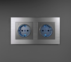 Рамка на 2 поста Aluminium (алюминий) (W0021706)