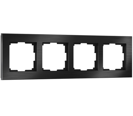 Рамка на 4 поста Aluminium (черный алюминий) (W0041708)