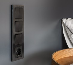 Рамка на 4 поста Aluminium (черный алюминий) (W0041708)