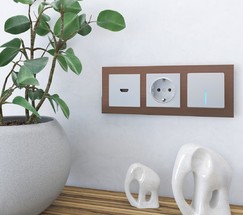 Рамка на 3 поста Aluminium (коричневый алюминий) (W0031714)