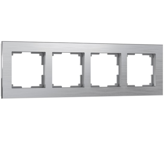 Рамка на 4 поста Aluminium (алюминий) (W0041706)