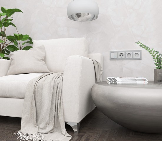 Рамка на 4 поста Aluminium (алюминий) (W0041706)