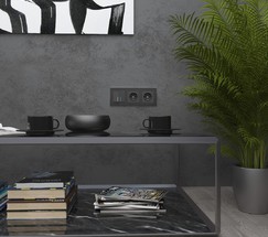 Рамка на 3 поста Aluminium (черный алюминий) (W0031708)