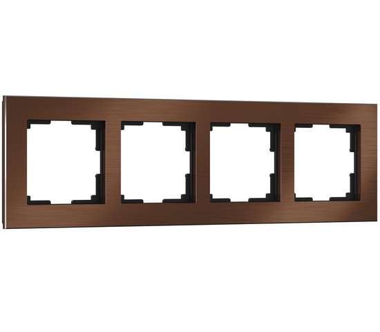 Рамка на 4 поста Aluminium (коричневый алюминий) (W0041714)