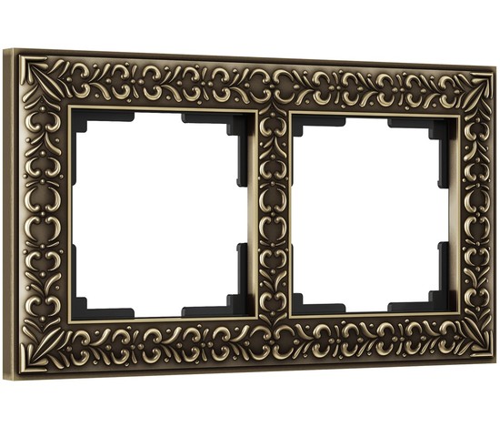 Рамка на 2 поста Antik (бронза) (W0021512)