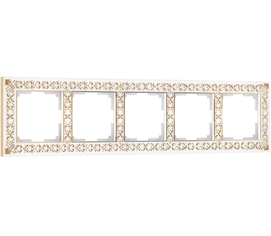 Рамка на 5 постов Antik (белое золото) (W0051523)