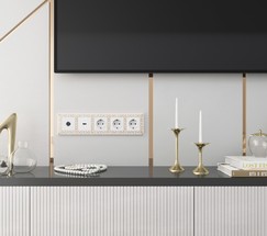 Рамка на 5 постов Antik (белое золото) (W0051523)