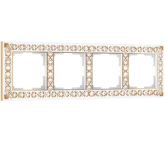 Рамка на 4 поста Antik (белое золото) (W0041523)