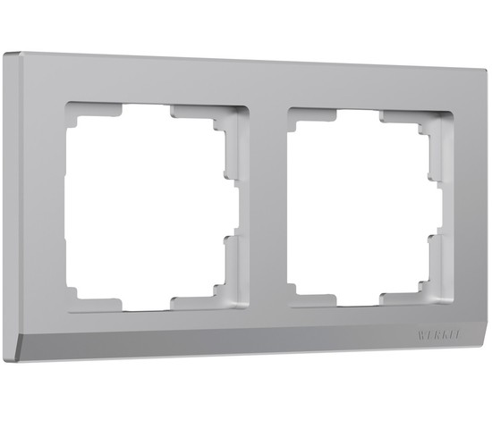 Рамка на 2 поста Stark (серебряный) (W0021806)