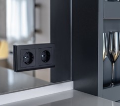 Рамка на 2 поста Stark (черный) (W0021808)