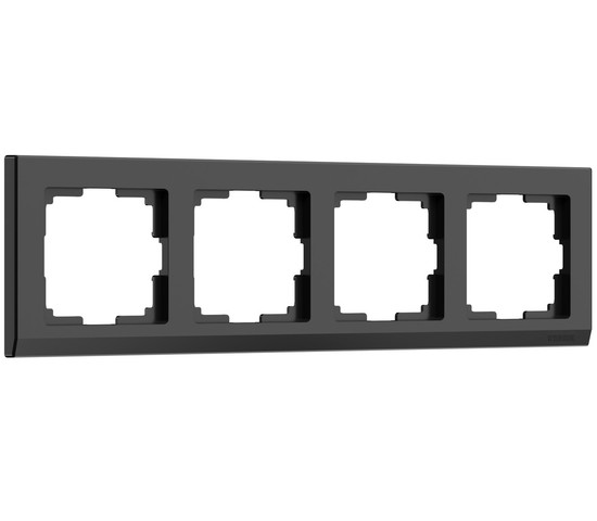 Рамка на 4 поста Stark (черный) (W0041808)