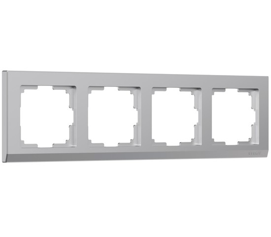 Рамка на 4 поста Stark (серебряный) (W0041806)