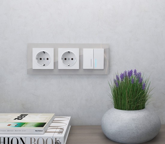 Рамка на 3 поста Favorit (дымчатый,стекло) (W0031117)