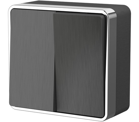 Выключатель двухклавишный Gallant (графит рифленый) (W5020004)