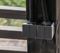 Выключатель двухклавишный влагозащищенный Gallant (графит рифленый) (W5020204)