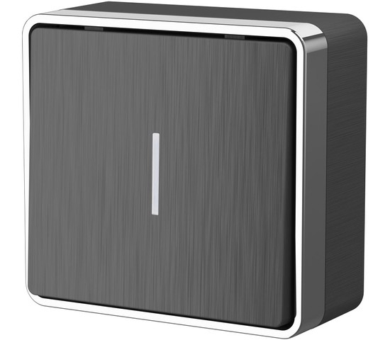 Выключатель одноклавишный с подсветкой Gallant (графит рифленый) (W5010104)