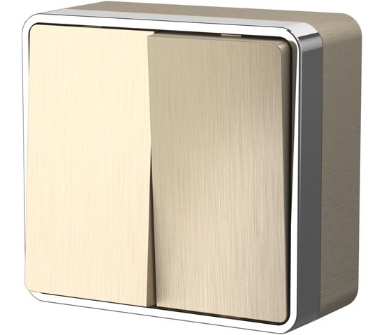 Выключатель двухклавишный Gallant (шампань рифленый) (W5020010)