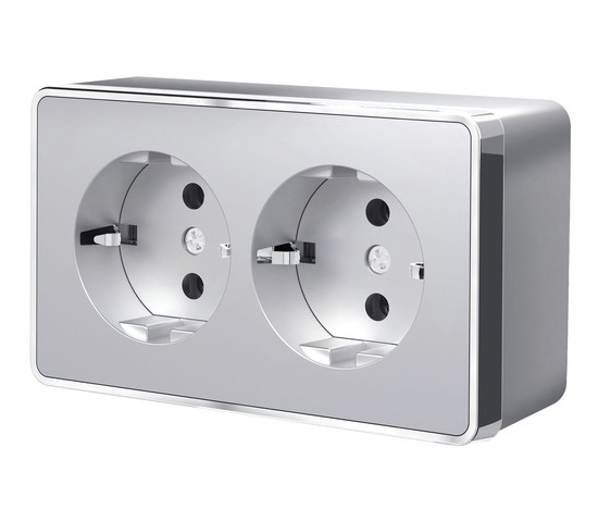 Розетка двойная с заземлением Gallant (серебряный) (W5072106)