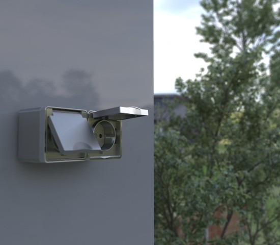 Розетка влагозащ. с зазем. с защит. крышкой и шторками Gallant (серебряный) (W5071206)