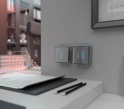 Выключатель одноклавишный с подсветкой Gallant (серебряный) (W5010106)