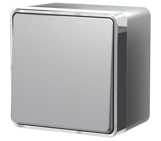 Выключатель одноклавишный влагозащищенный Gallant (серебряный) (W5010206)