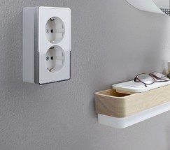 Розетка двойная с заземлением Gallant (белый) (W5072101)