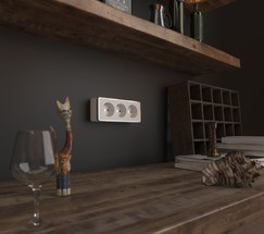 Розетка тройная с заземлением и шторками Gallant (белый) (W5073101)