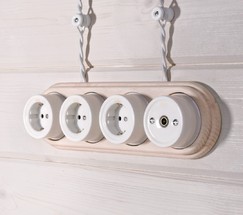 Ретро кабель витой 2х2,5 (белый) (W6452601)