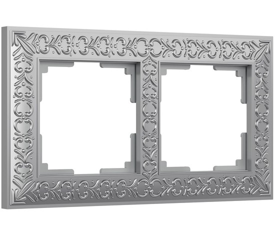 Рамка на 2 поста (матовый хром) (WL07-Frame-02)