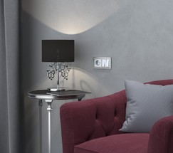 Рамка на 2 поста (матовый хром) (WL07-Frame-02)