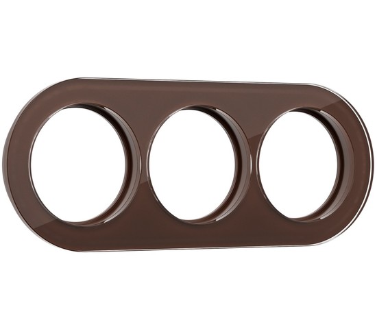 Рамка на 3 поста (Коричневый) (WL21-frame-03)
