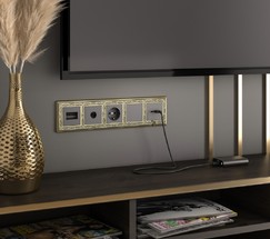 Рамка на 5 постов (золото/черный) (WL77-Frame-05)