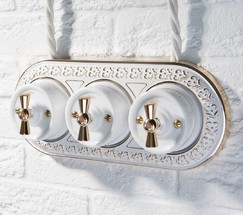 Ручка выключателя 2 шт. (золото) Ретро (W6442138)