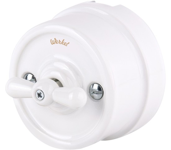 Выключатель на 4 положения двухклавишный (белый) Ретро (WL18-01-05)