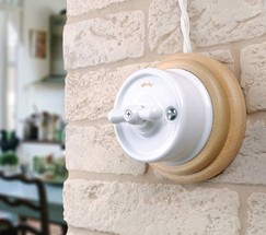 Выключатель на 4 положения двухклавишный (белый) Ретро (WL18-01-05)