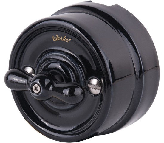 Выключатель на 4 положения двухклавишный (черный) Ретро (W5620008)