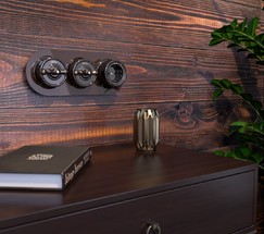 Переключатель одноклавишный (коричневый) Ретро (W5612014)